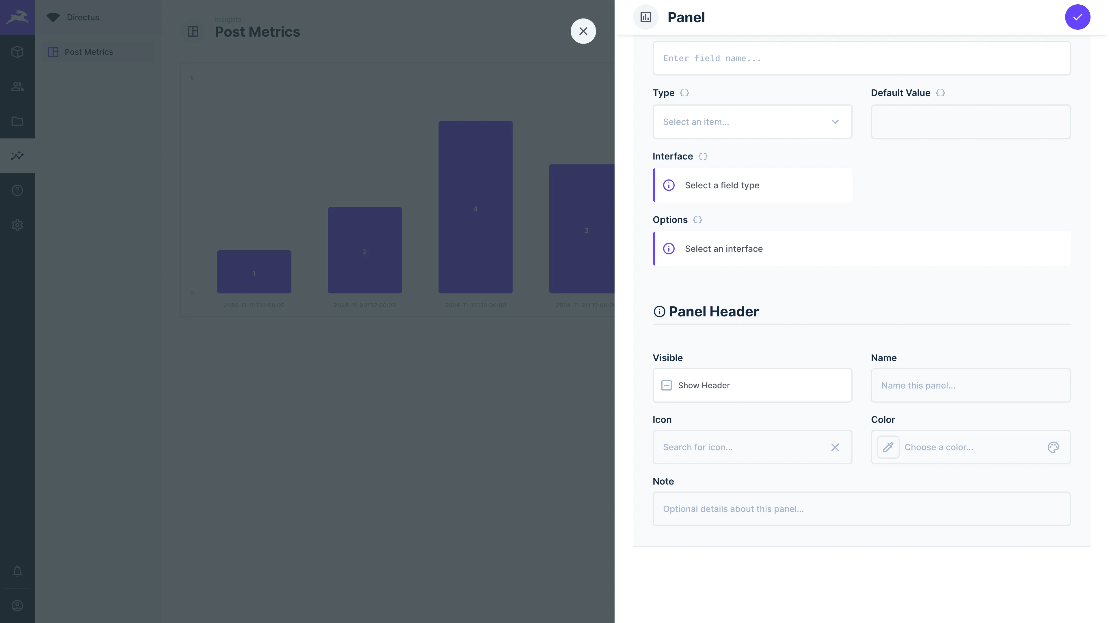 Panel Header Options